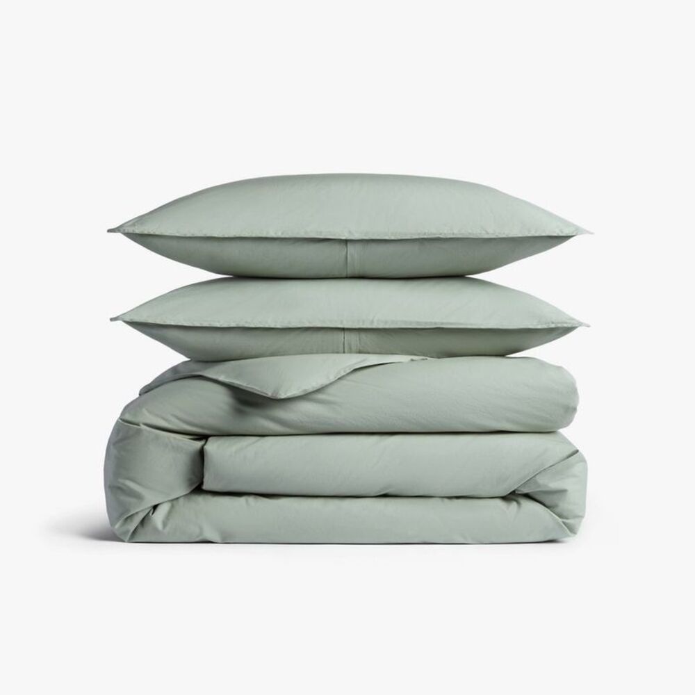 Full/Queen Casual Organic Cotton Duvet Cover & Sham Set Jade -